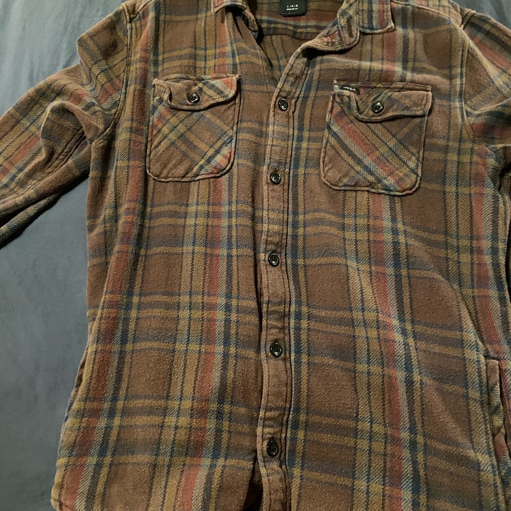 RVCA button down long sleeve shirt large